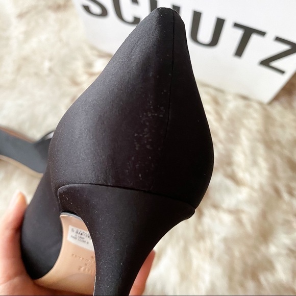 Schutz Gracia Satin Pointed Toe Pumps Black Size 9.5B NIB - Picture 8 of 10